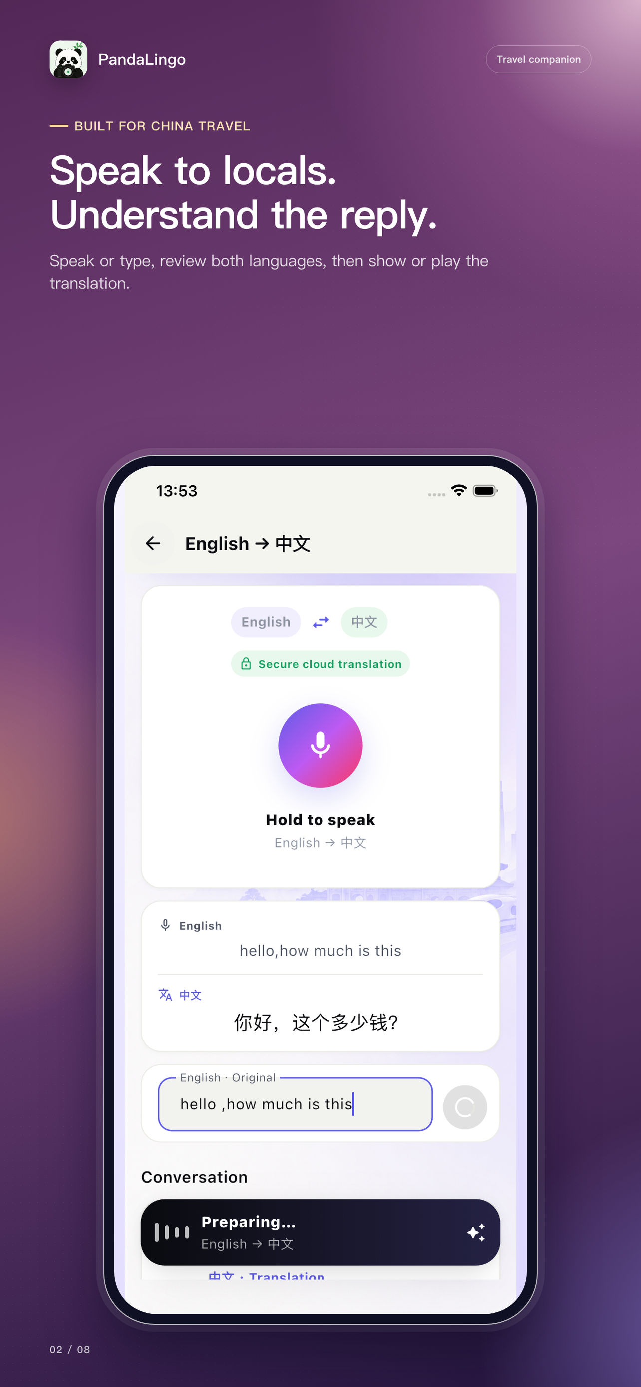 PandaLingo voice translation